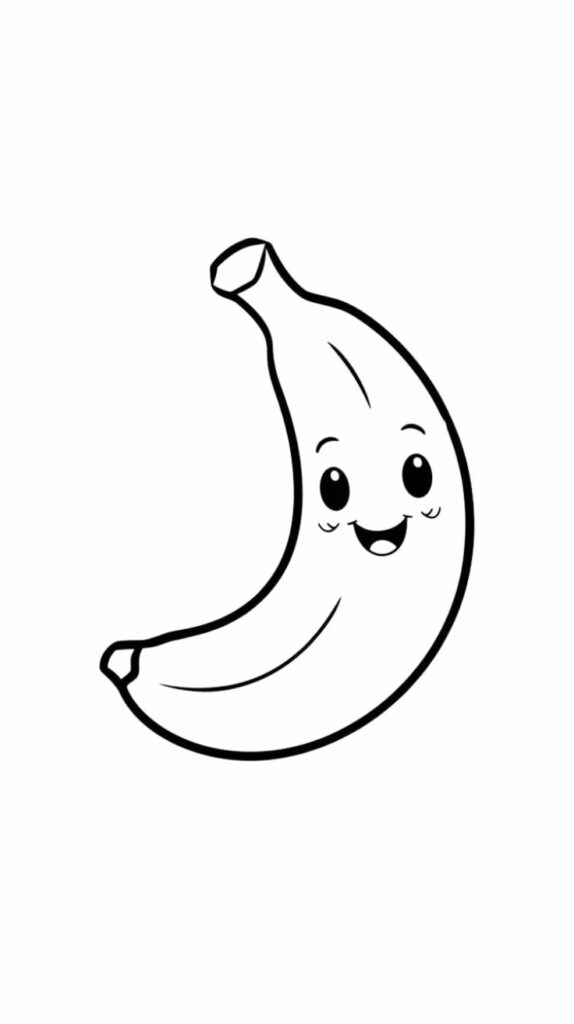 banana coloring page printable