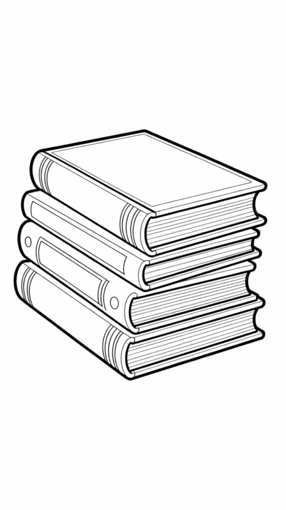 coloring page of books