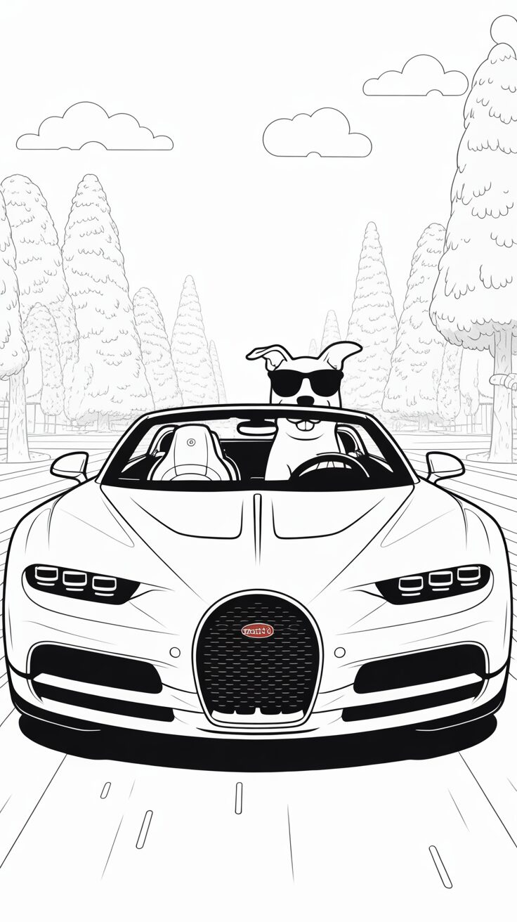 bugatti chiron kleurplaat