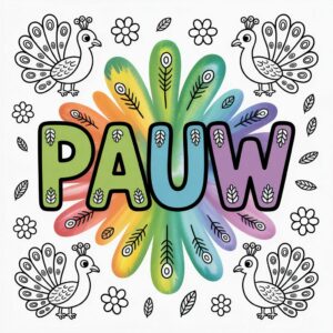 Kleurplaat Pauw