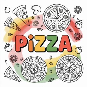 Kleurplaat Pizza