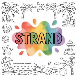 Kleurplaat Strand