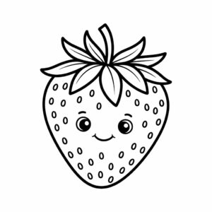gratis kleurplaat aardbeien