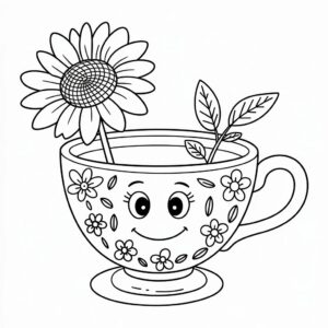 girassol para colorir