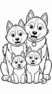 honden kleurplaten husky