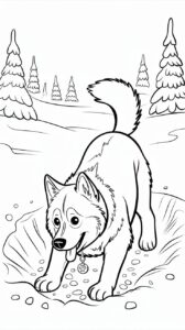 husky tekenen in stappen
