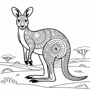 ausmalbild comic känguru