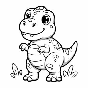 coloriage t rex facile
