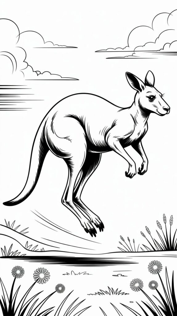 ausmalbild känguru mit baby