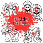 kleurplaat mario en luigi ft