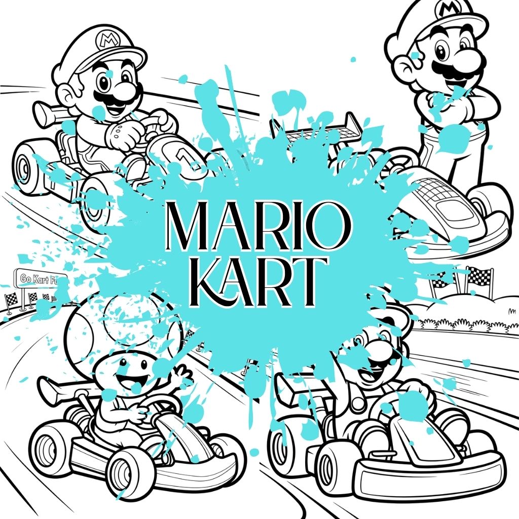 kleurplaat mario kart ft