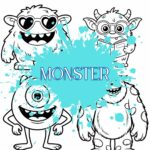 kleurplaat monster ft