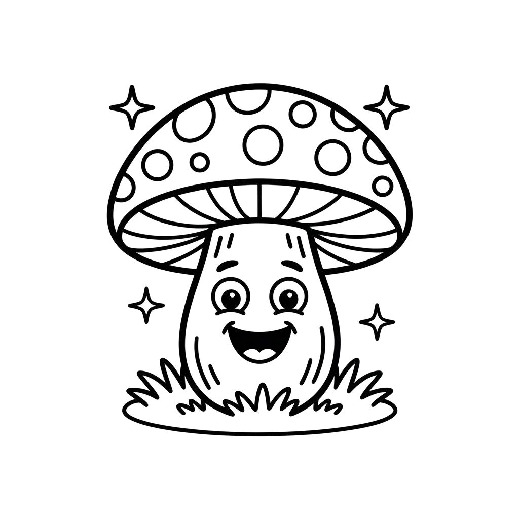 kleurplaat paddestoelen