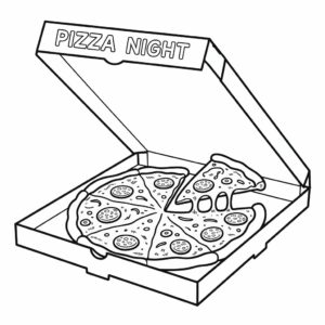 kleurplaat pizza