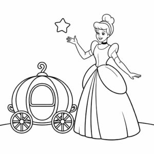 kleurplaat prinses assepoester