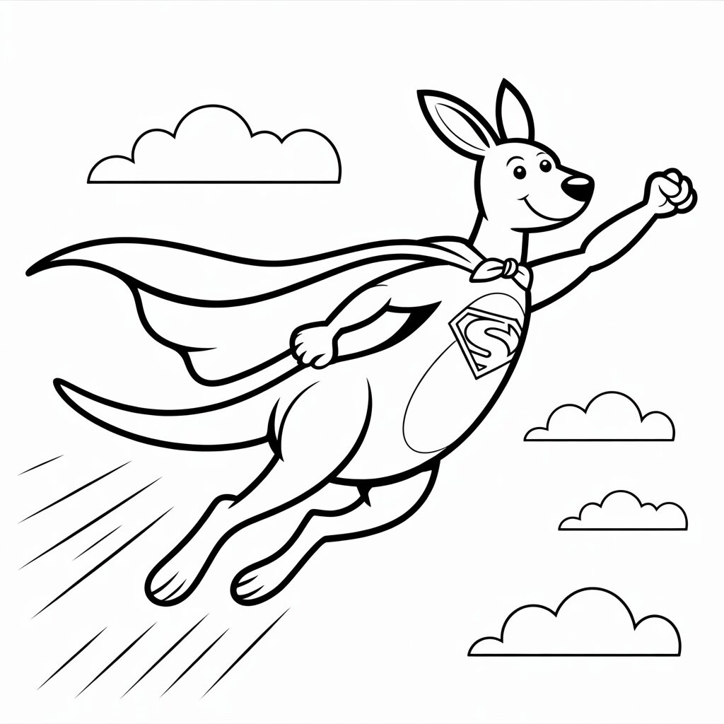 kleurplaat tekening kangoeroe