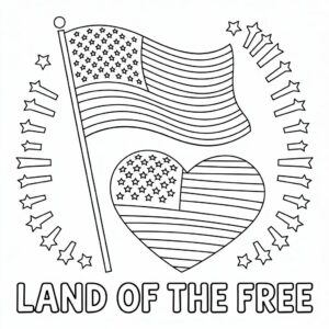 flag of usa coloring page