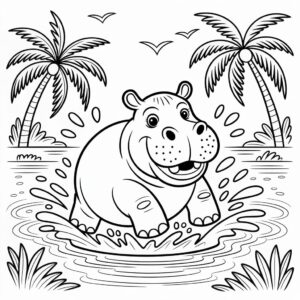 desenho de um hipopótamo para colorir