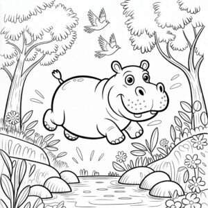 hipopótamo desenho para colorir