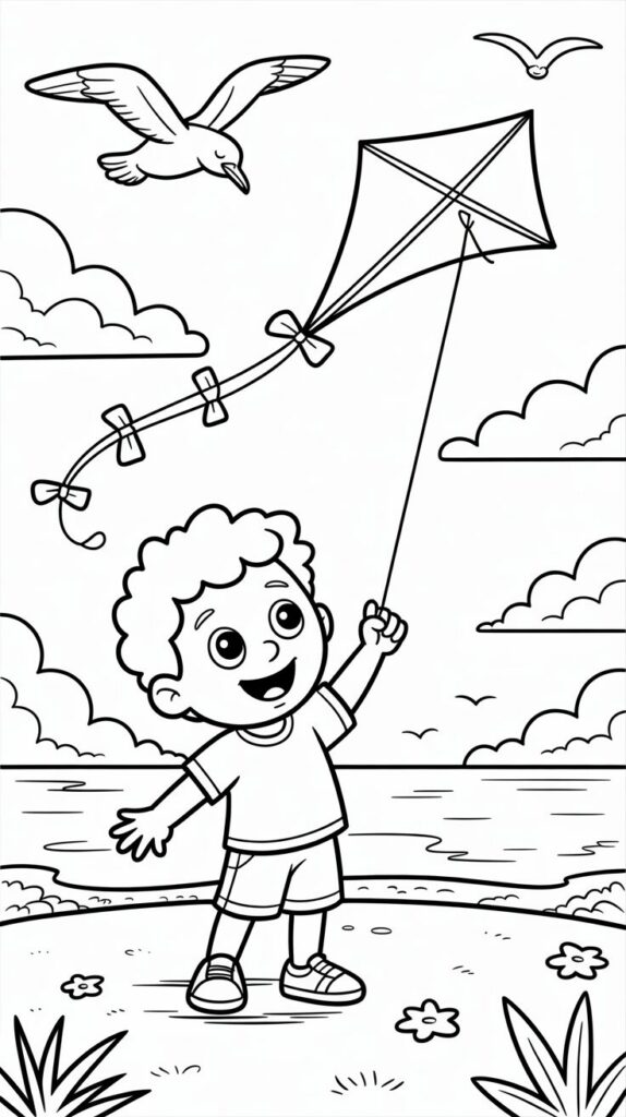disegno spiaggia da colorare