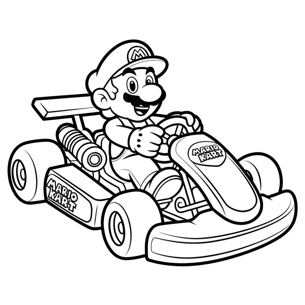 kleurplaten mario kart
