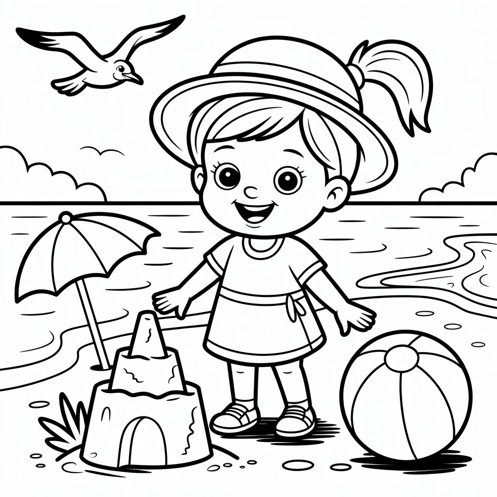 kleurplaten strand