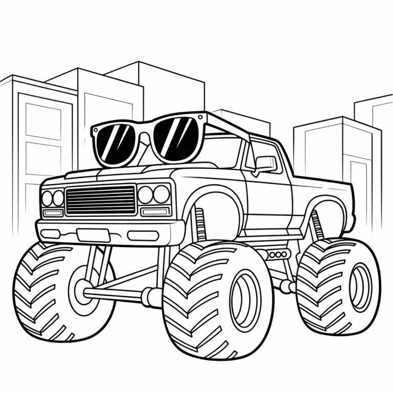 Free Monster Truck Coloring Pages – 15 Printable PDF Download for Kids