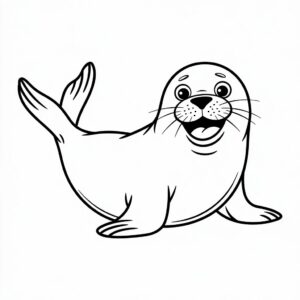 circus seal coloring page