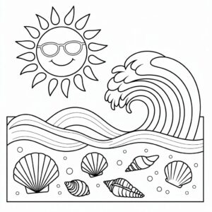 disegni spiaggia e mare