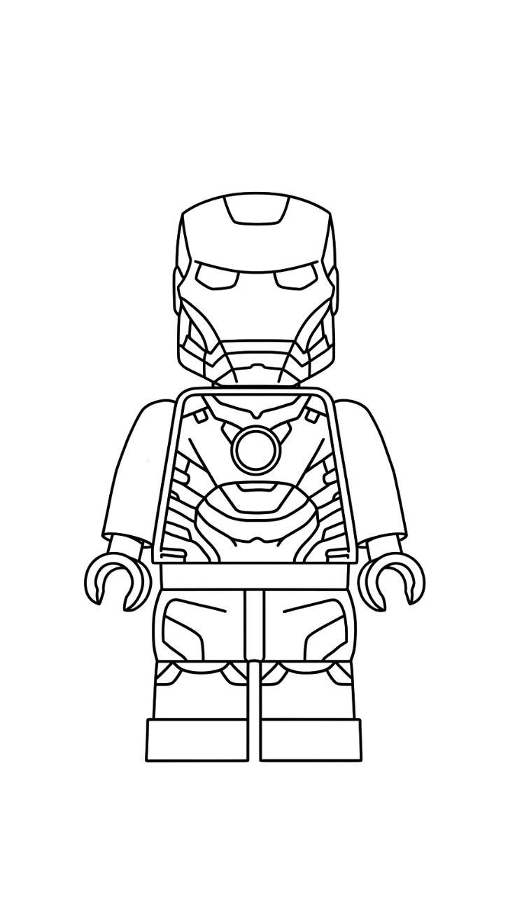lego iron man kleurplaat