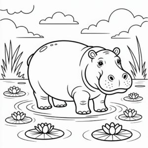 desenho para colorir hipopótamo