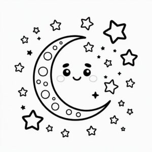 ausmalbild mond und sterne