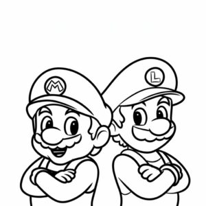 coloring pages mario and luigi