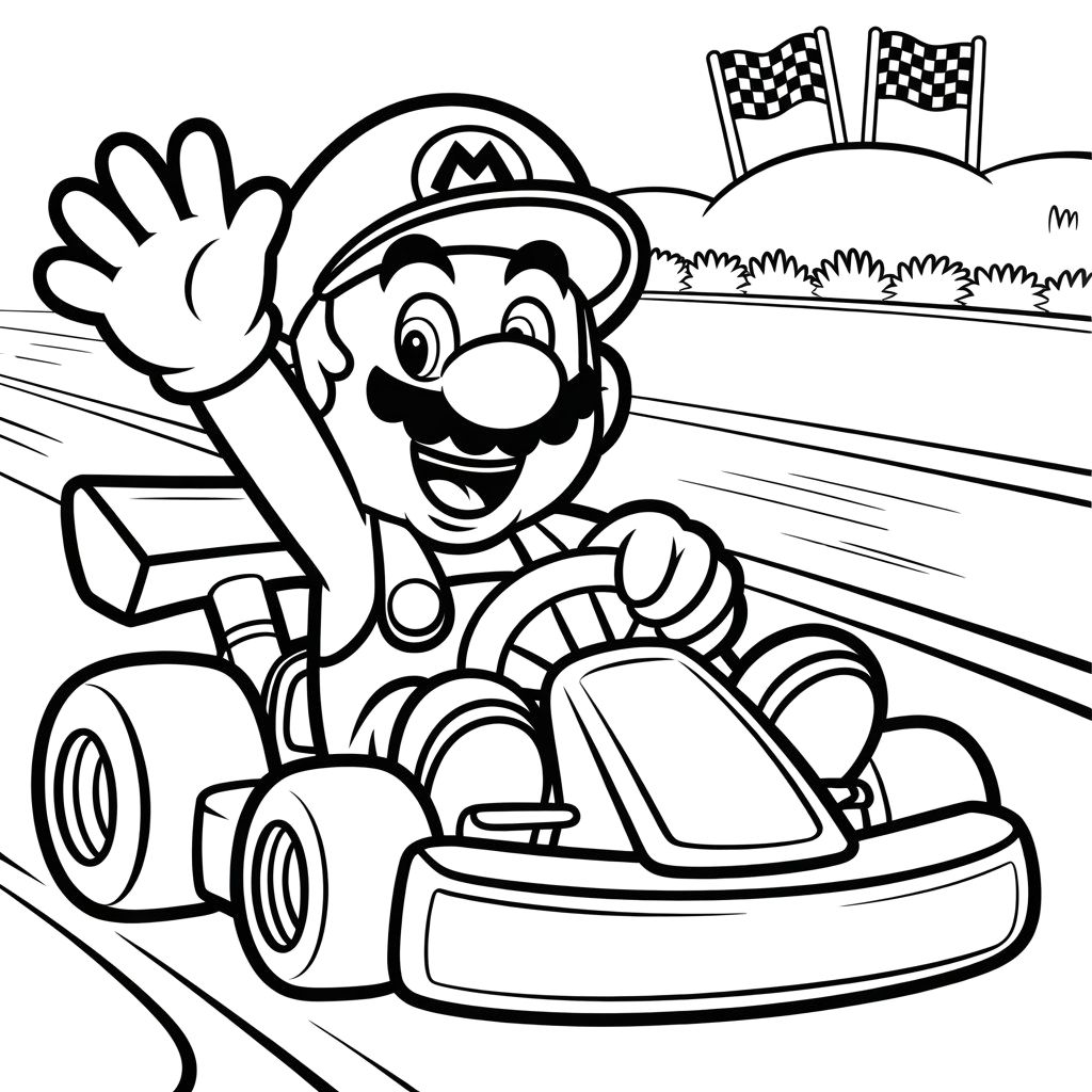mario kart kleurplaten