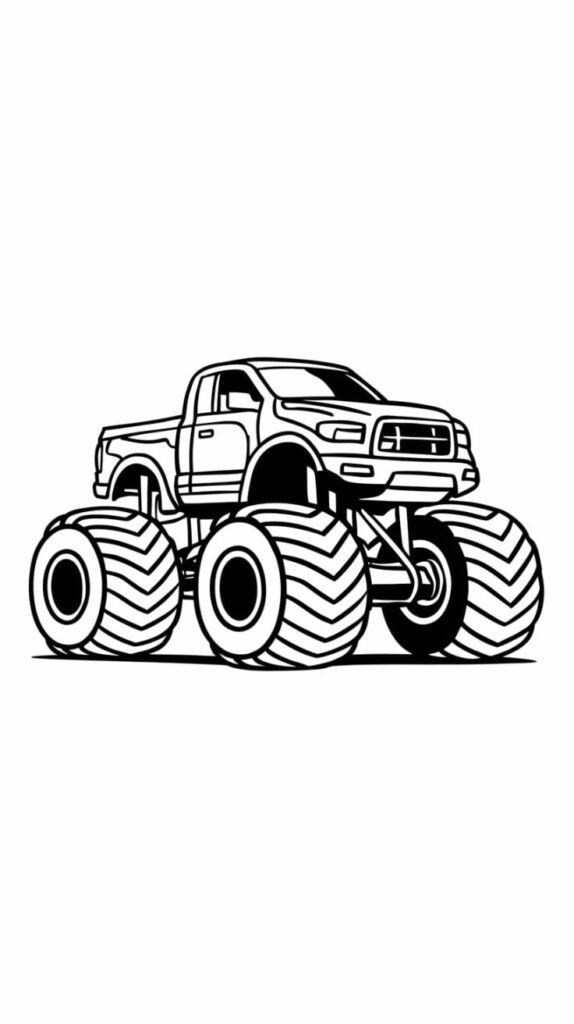 monstertrucks kleurplaat