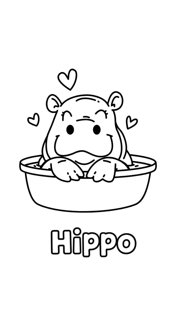 cabeça de hipopótamo para colorir