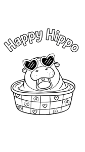 hipopótamo para colorir