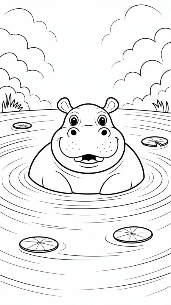 hipopótamo desenho colorido
