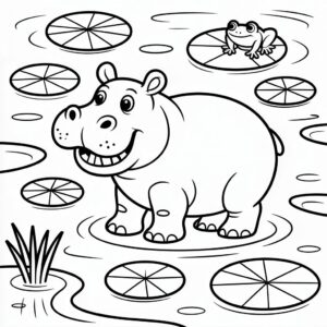 desenho de hipopótamo colorido