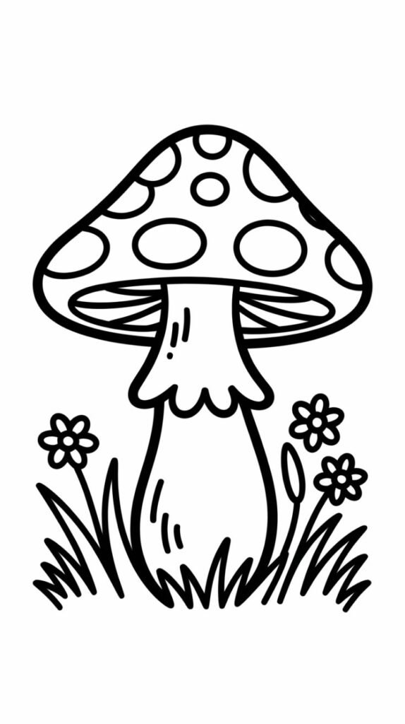 funghi da colorare per bambini