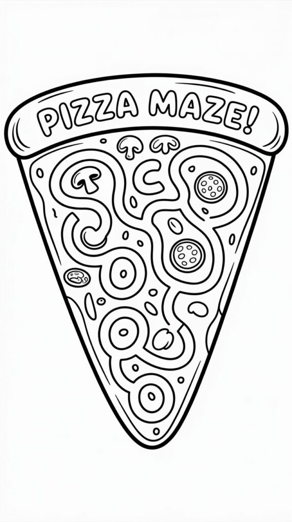pizza kleurplaat