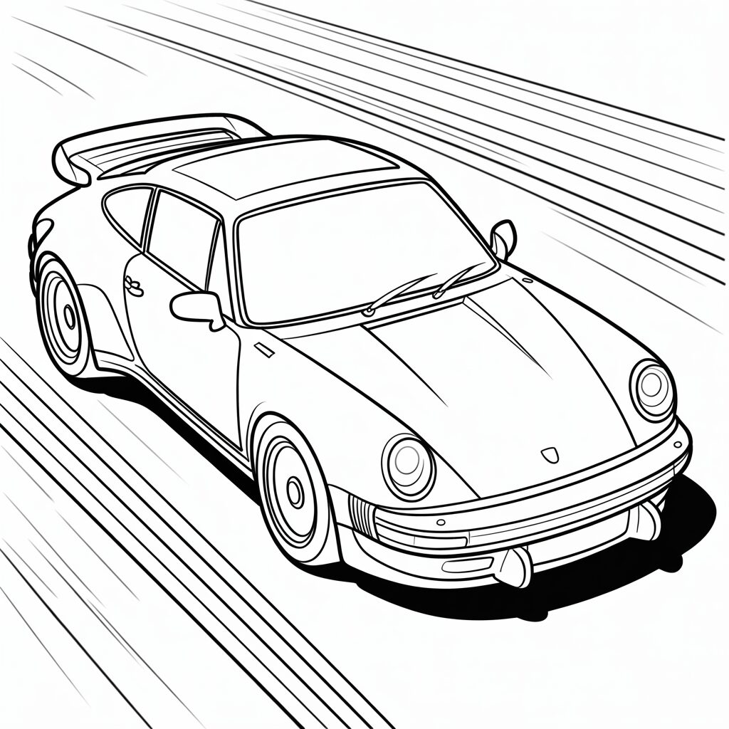 porsche 911 kleurplaat