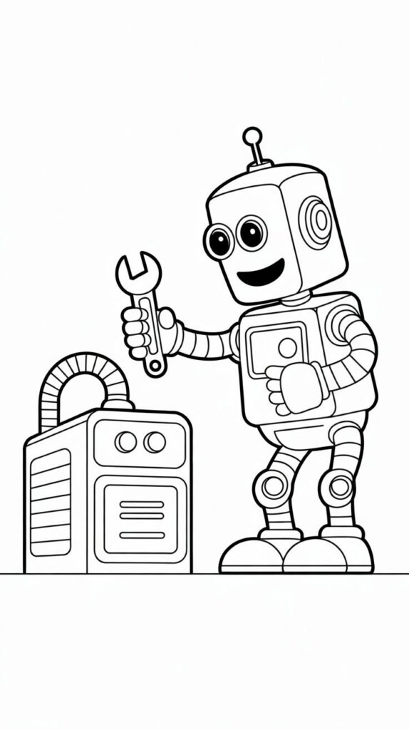 robot coloring sheet - AZkleur