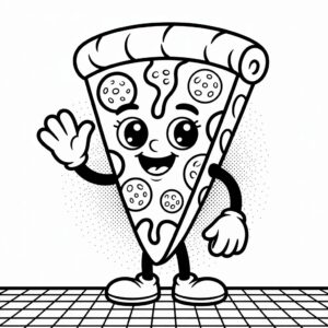 schattige pizza tekenen