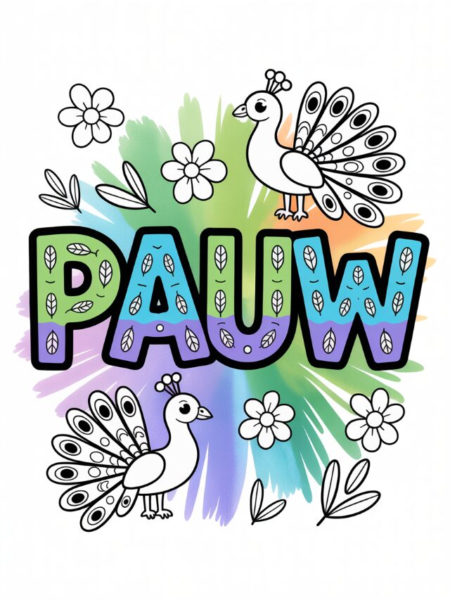 Kleurplaat Pauw
