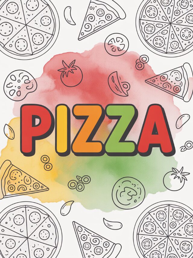 Kleurplaat Pizza
