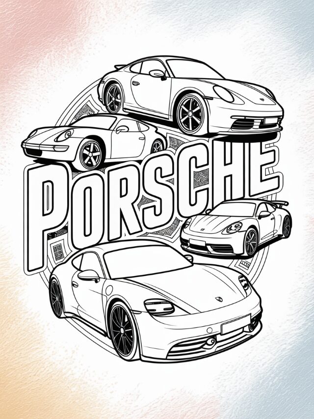 Kleurplaat Porsche
