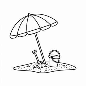disegno spiaggia facile