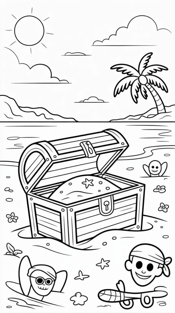 mare spiaggia da colorare