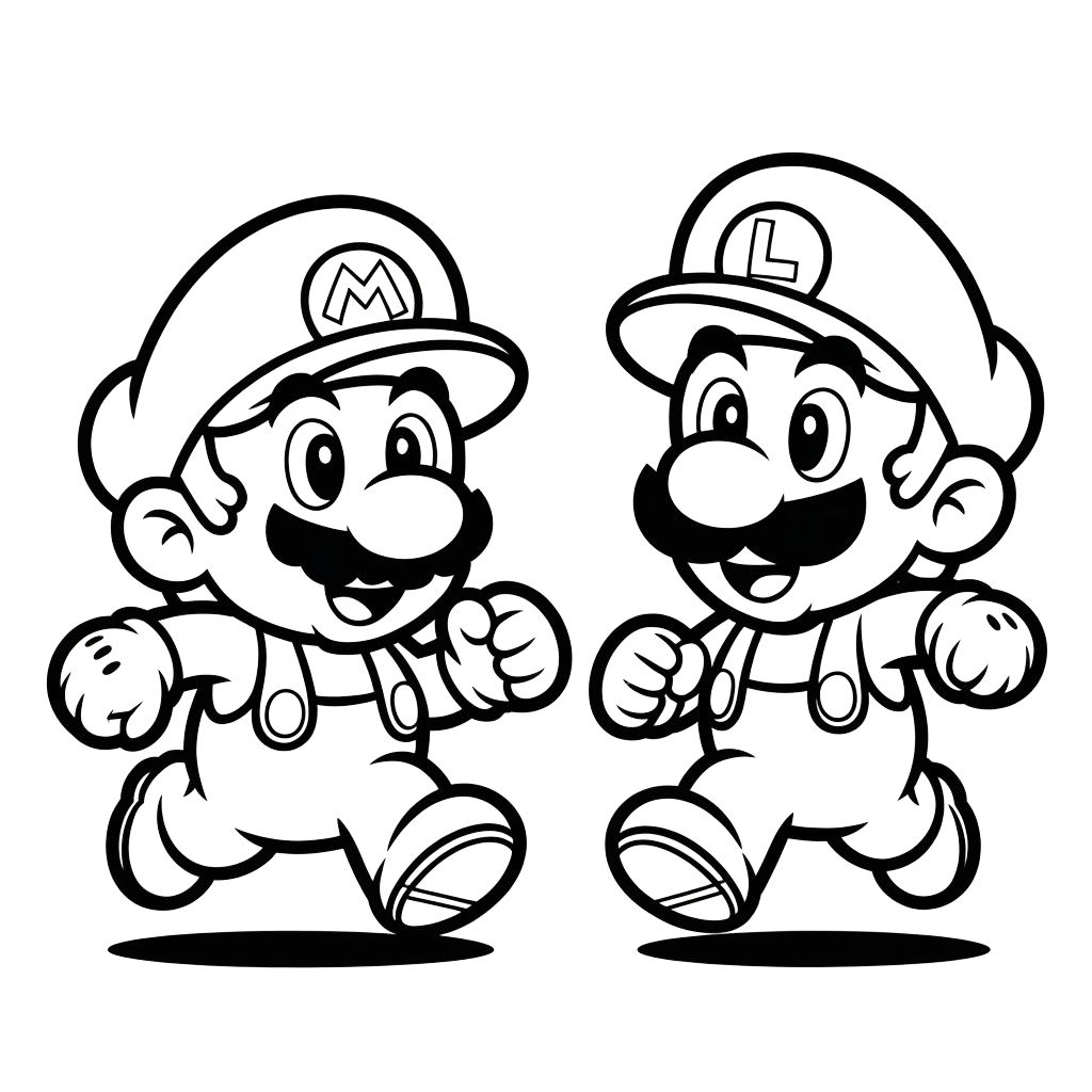 tekening mario en luigi